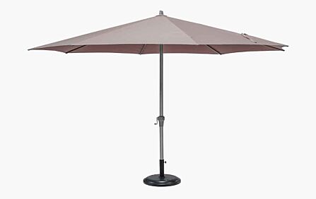 Platinum Riva 3.5m Round Parasol with 25kg Base - Taupe