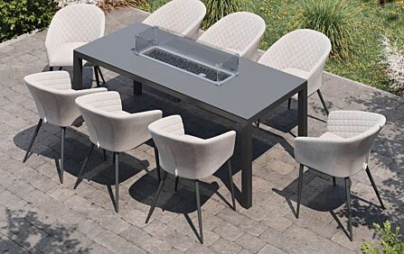 Maze Ambition Rectangular 8 Seat Fire Pit Dining Set