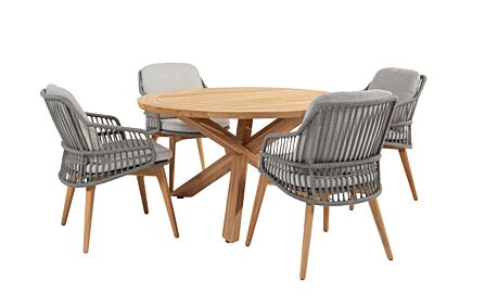 4 Seasons Outdoor Ancora 4 Dining Chairs with Prado Dining Table