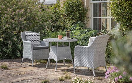 Bramblecrest Tetbury Round Rattan Bistro Set - Graphite