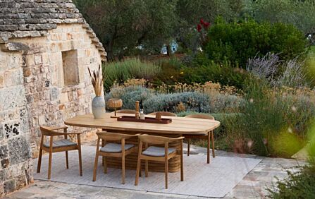 Cane-Line 6 Seat Oval Outdoor Mellow Dining Set - Teak