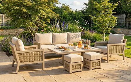 JB Furniture Exclusive Conrad Three Seat Adjustable Outdoor Sofa Set - Latte