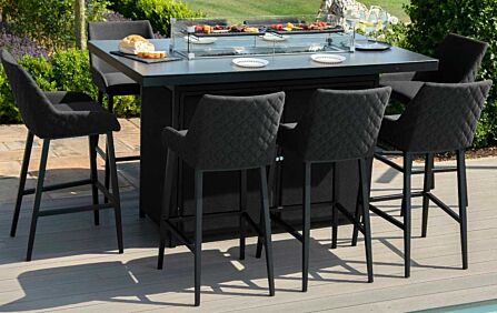 Maze Regal Charcoal 8 Seat Fire Pit Bar Set 