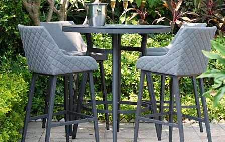 Maze Regal Outdoor Flanelle Fabric 4 Seat Round Bar Set Maze Regal Outdoor Flanelle Fabric 4 Seat Round Bar Set