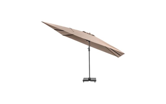 Platinum Challenger T2 3.5 x 2.6m Rectangular Taupe Parasol With 90kg Wheeled Base