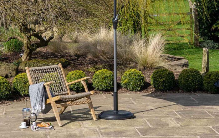 Platinum Riva 2.5m Round Parasol with 25kg base - Olive