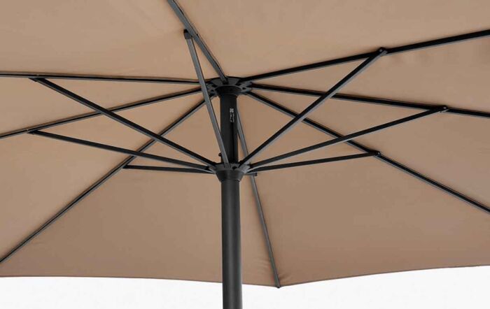 Platinum Riva 3.5m Round Parasol with 25kg Base - Taupe
