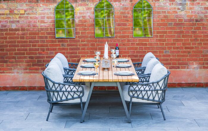4 Seasons Outdoor Calpi 6 Seat Rectangular Teak Garden Dining Set 4 Seasons Outdoor Calpi 6 Seat Rectangular Teak Garden Dining Set