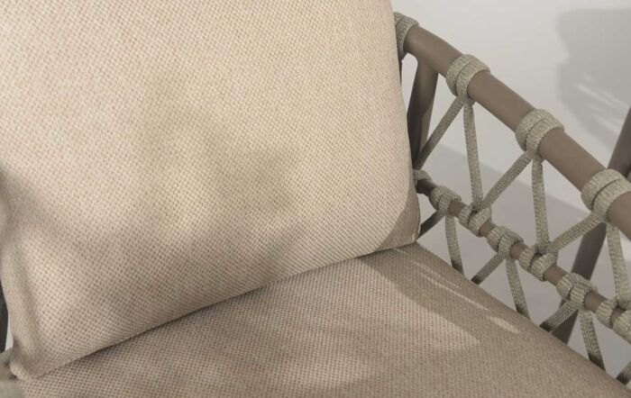 4 Seasons Outdoor Piacenza 4 Seat Rope Round Garden Dining Set - Latte