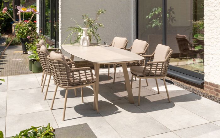 4 Seasons Outdoor Puglia 6 Seat Oval Garden Dining Set