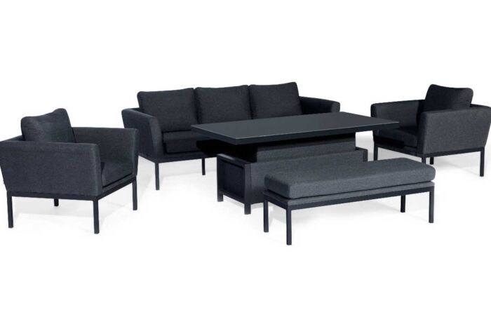 Maze Pulse Charcoal 3 Seat Sofa Dining Set with Rising Table 