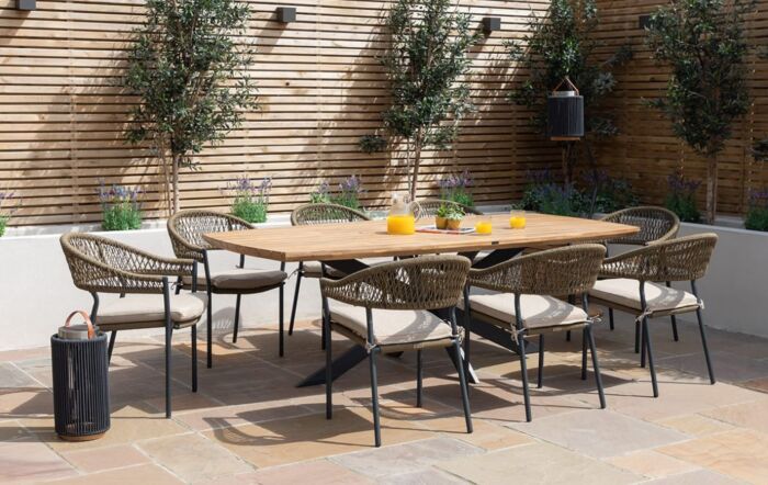 Maze Bali Rope 8 Seat Oval Dining Set 