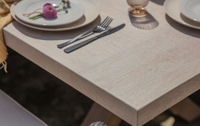 Bramblecrest Monterey Deluxe Vogue Garden Rattan 8 Seat Rectangle Dining Set - Sandstone