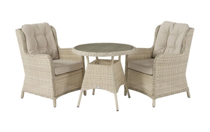 Bramblecrest Chedworth Sandstone Rattan Bistro Set 