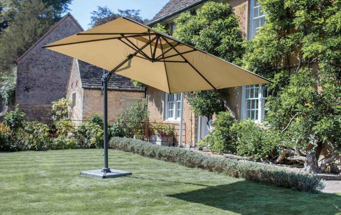 Bramblecrest Chichester 3M Square Cantilever Parasol Including Granite Base And Cover