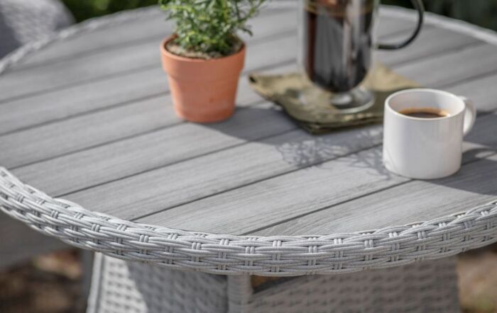 Bramblecrest Tetbury Round Rattan Bistro Set - Graphite