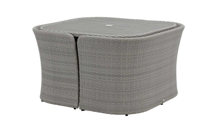 Bramblecrest Tetbury 8 Seat Balcony Set with Parasol and Base - Graphite