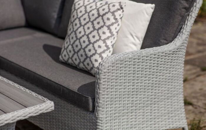 Bramblecrest Tetbury Mini Garden Corner Sofa Set with Adjustable Table - Graphite