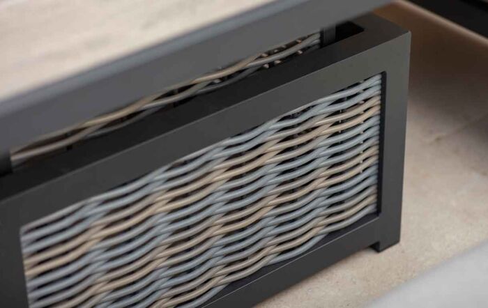 Bramblecrest Tuscan Wicker Garden Corner Sofa Set with Adjustable Table - Grey