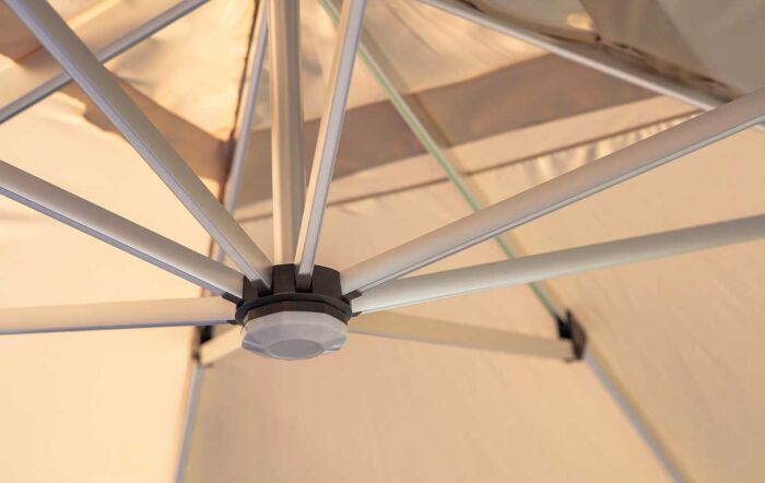 Bramblecrest Worcester Sand 4m x 3m Rectangle Cantilever LED Parasol with Cover 