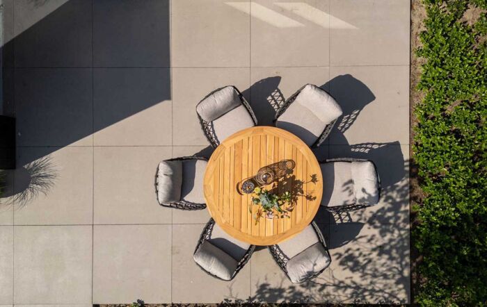 4 Seasons Outdoor Calpi 6 Seat Low Dining with Prado Table