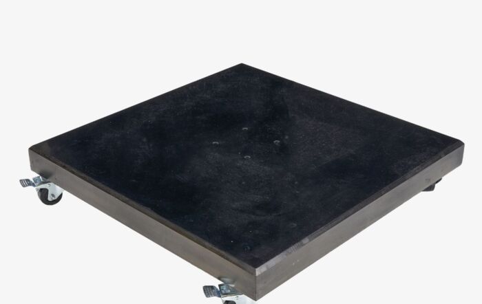 Platinum Challenger T2 3mt Square Taupe Free Arm Parasol & 90kg Wheeled Base