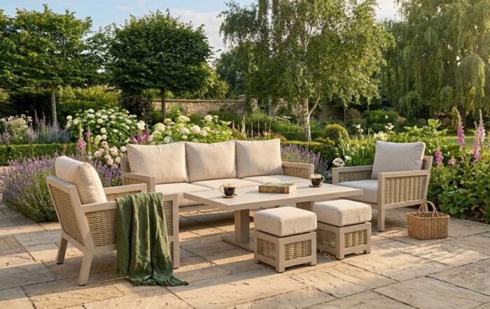 JB Furniture Exclusive Conrad Three Seat Adjustable Outdoor Sofa Set - Latte