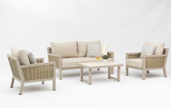 JB Furniture Exclusive Conrad Two Seat Outdoor Aluminium Sofa Set - Latte