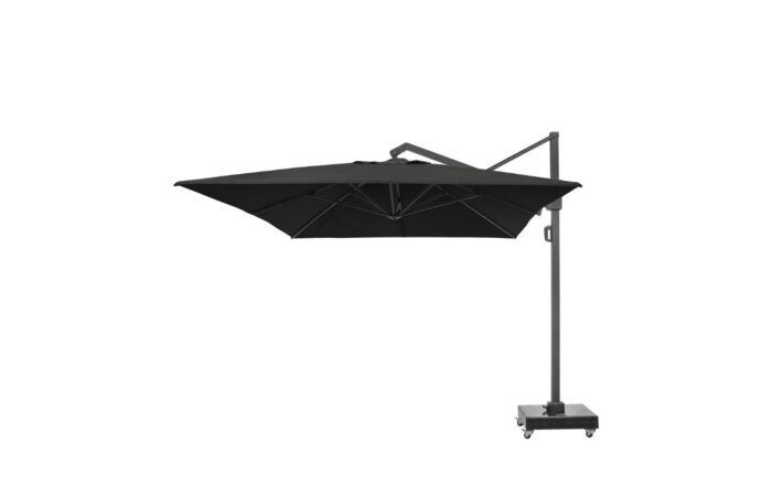 Platinum Icon T1 4m x 3m Rectangular Premium Faded Black Parasol & 150 kg Wheeled Base