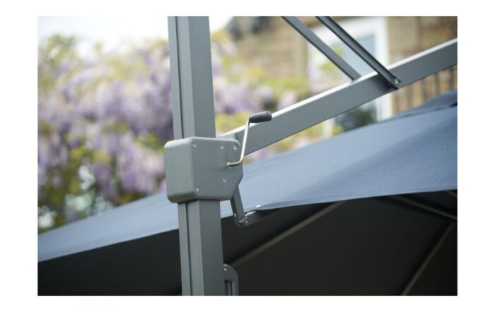 Platinum Icon T1 4m x 3m Rectangular Premium Faded Black Parasol & 150 kg Wheeled Base
