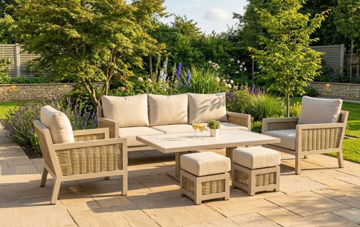JB Furniture Exclusive Conrad Three Seat Adjustable Outdoor Sofa Set - Latte