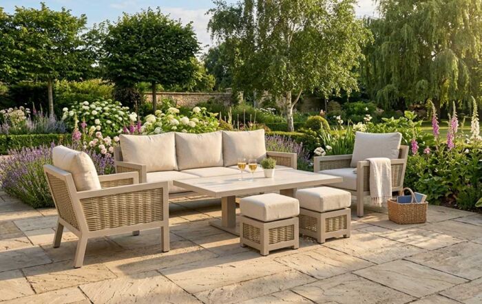 JB Furniture Exclusive Conrad Three Seat Adjustable Outdoor Sofa Set - Latte