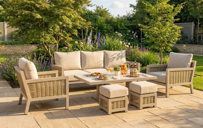 JB Furniture Exclusive Conrad Three Seat Adjustable Outdoor Sofa Set - Latte