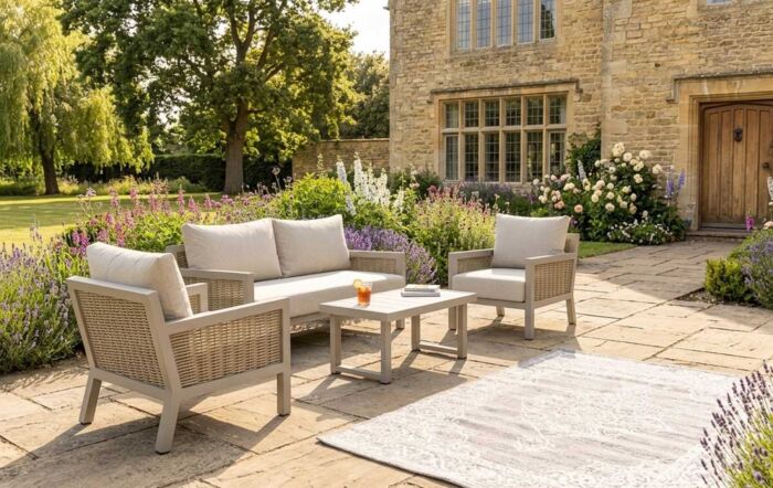 JB Furniture Exclusive Conrad Two Seat Outdoor Aluminium Sofa Set - Latte