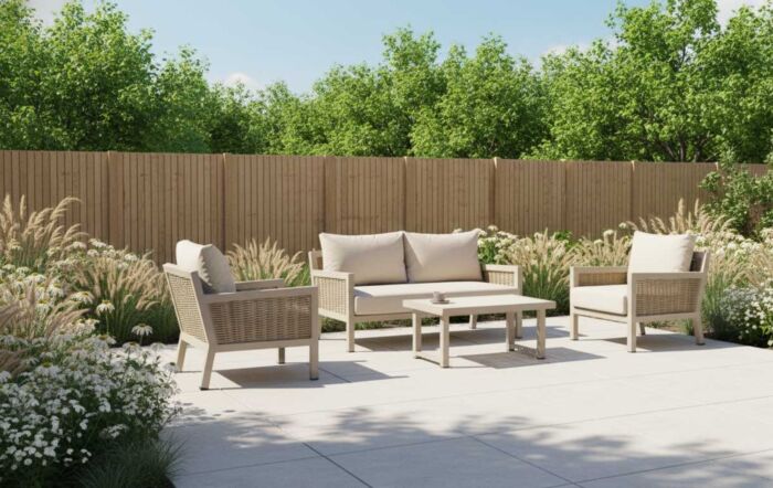 JB Furniture Exclusive Conrad Two Seat Outdoor Aluminium Sofa Set - Latte