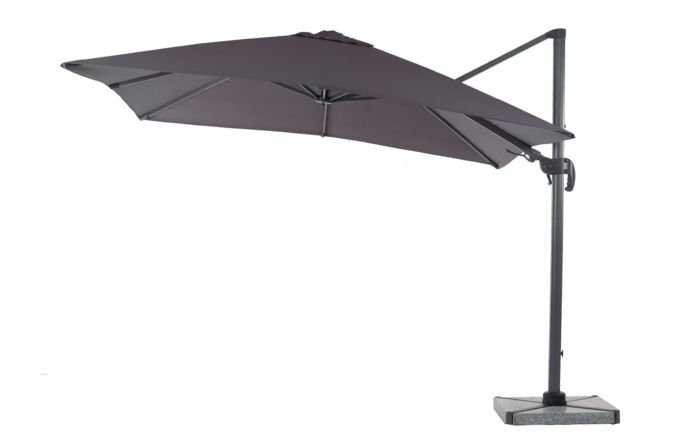 Bramblecrest Lichfield Grey 2.7m Square Side Post Parasol with Granite Base & FREE Protective Cover Bramblecrest Lichfield Grey 2.7m Square Side Post Parasol with Granite Base & FREE Protective Cover