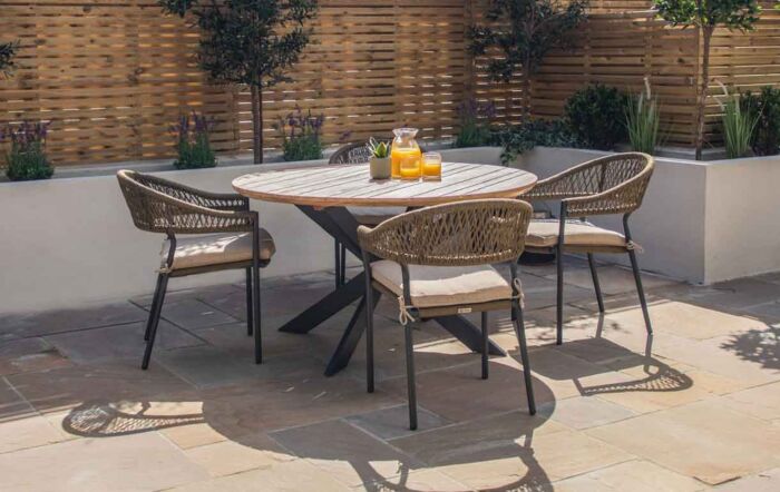 Maze Bali Rope Olive Green Four Seat Dining Set 