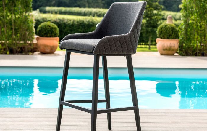 Maze Regal Flanelle Fabric 8 Seat Bar Set With Fire Pit Table 