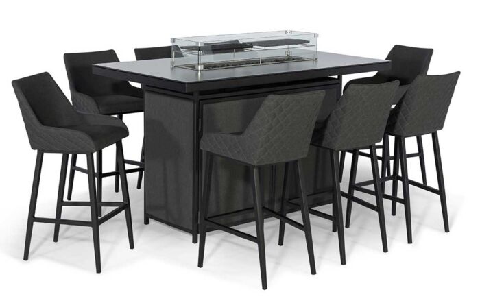 Maze Regal Charcoal 8 Seat Fire Pit Bar Set 