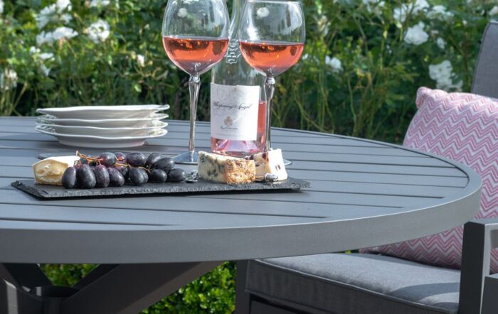 Maze New York Dove Grey 6 Seat Round Dining Set 