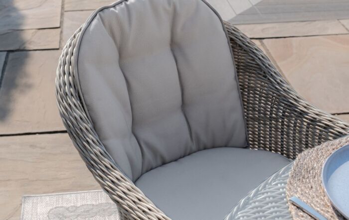 Maze Oxford 8 Seat Dining Set With Ceramic Glass Table Top & Woven Lazy Susan 