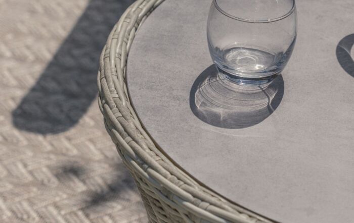 Maze Oxford 4 Seat Round Dining Set with Glass Ceramic Top & Lazy Susan