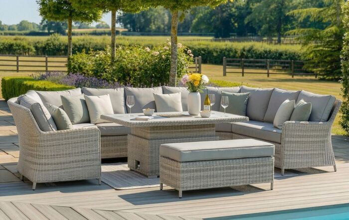 Maze Oxford Royal U Shaped Sofa Set with Rising Table