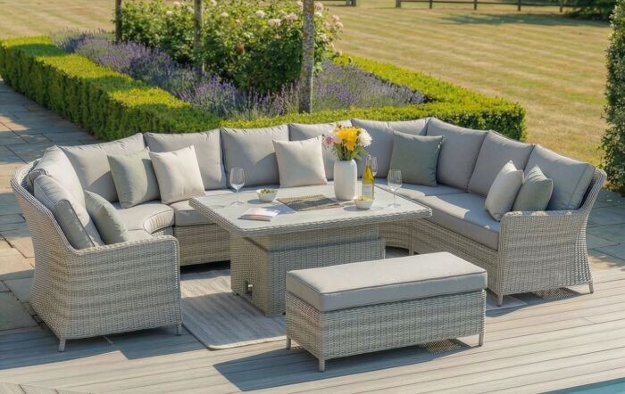 Maze Oxford Royal U Shaped Sofa Set with Rising Table