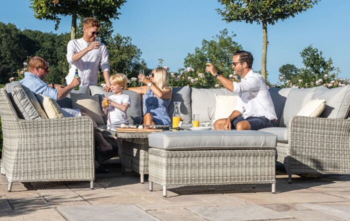 Maze Oxford Royal U Shaped Sofa Set with Rising Table