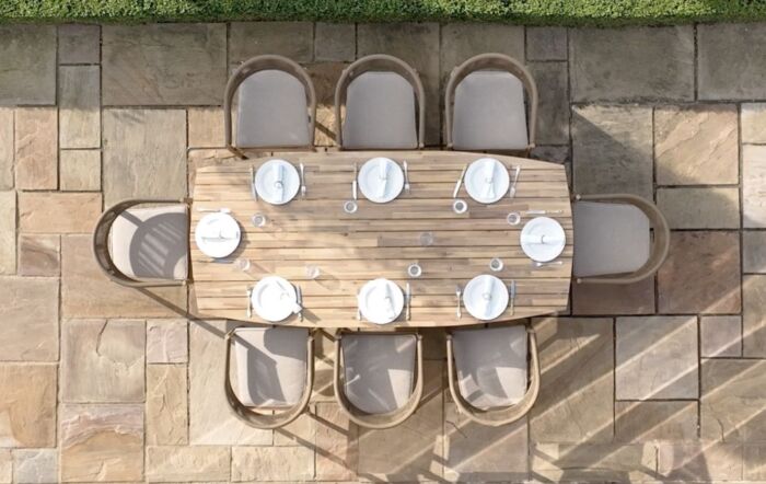 Maze Porto Rectangular 8 Seat Sandstone Dining Set