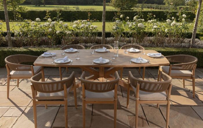 Maze Porto Rectangular 8 Seat Sandstone Dining Set