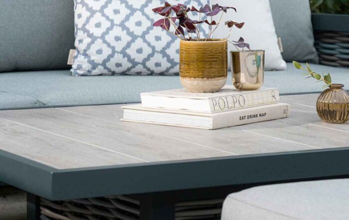 Bramblecrest Portofino Adjustable Casual Garden 3 Seat Sofa Set with Ceramic Table