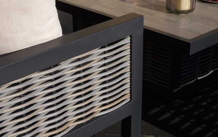 Bramblecrest Portofino Square Garden Corner Sofa Set with Adjustable Ceramic Table