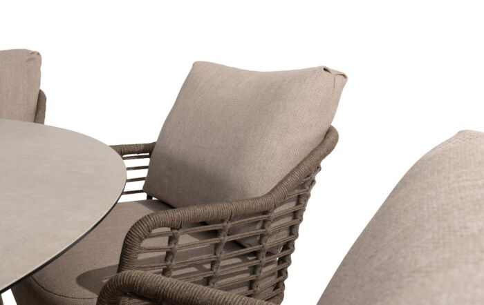 4 Seasons Outdoor Puglia 6 Seat Round Low Garden Dining Set 4 Seasons Outdoor Puglia 6 Seat Round Low Garden Dining Set